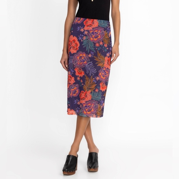 Johnny Was Dresses & Skirts - NEW Johnny Was Jade Lizandrea Mesh Pull On Midi Skirt Etta's Garen Print XL